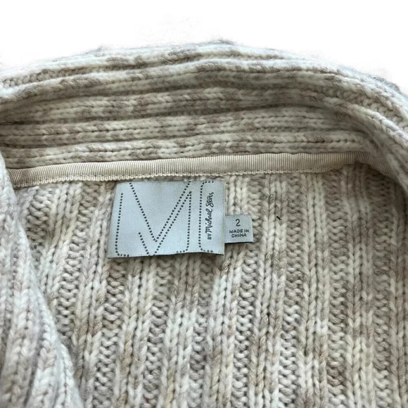 Michael Stars Beige Ribbed Cardigan Sweater 2 - Picture 4 of 4